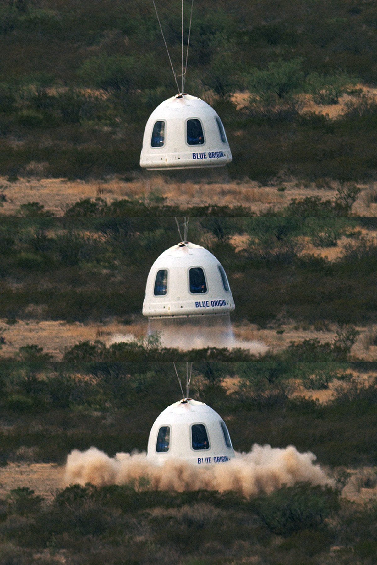 NS-26 capsule thrusters firing during landing